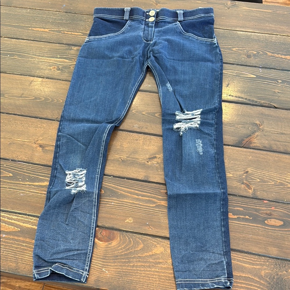 Women's Blue Distressed pull on Freddy Jeans